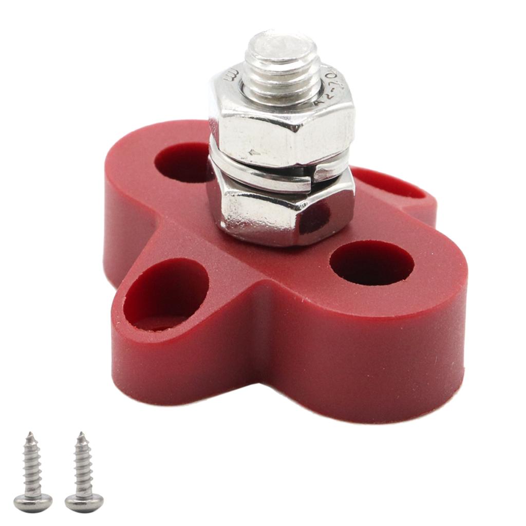 Red DC48V Single M8 Terminal Stud Bus Bar Power Distribution Box for Boat