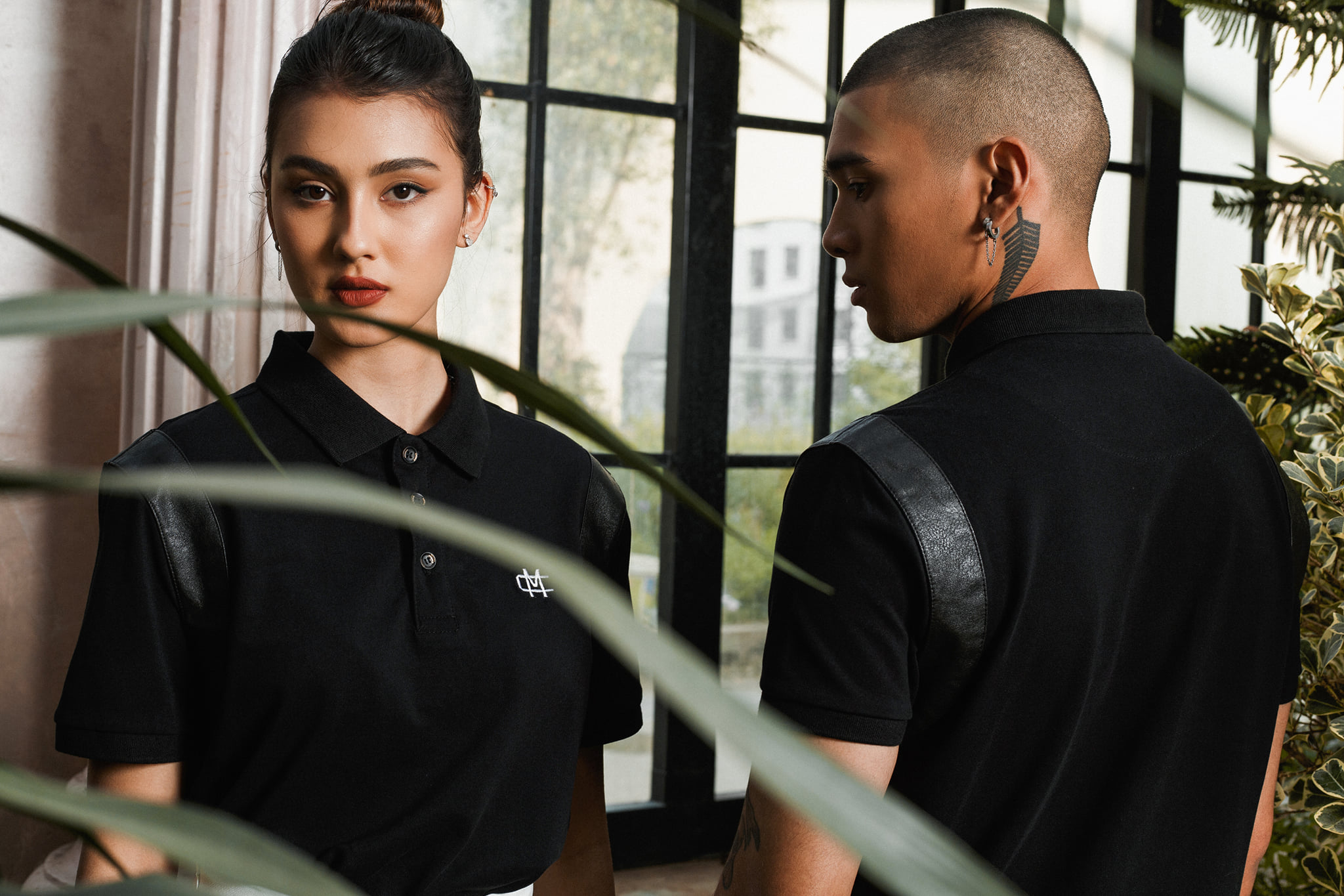 Áo phông nam MIKENCO Teddy polo all black leather