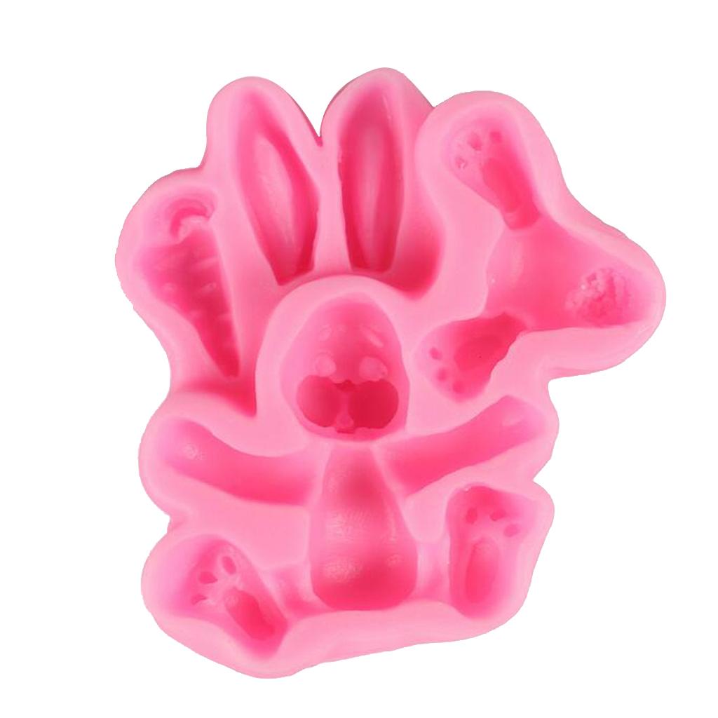Silicone Fondant Cake Mould Cute Bunny Sugar Chocolate Mold Party Decoration