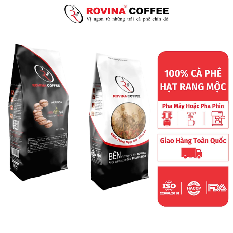 Cà Phê Arabica Cầu Đất - Pha Phin - Gói 500gr Mùi Hương Dịu Nhẹ Vị Cân Bằng Hoàn Hảo Rovina Coffe