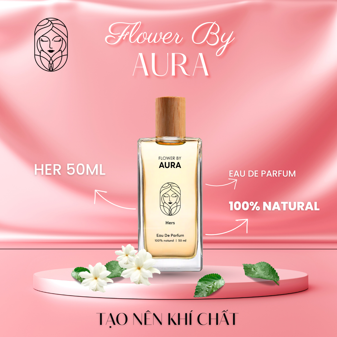 Nước hoa thiên nhiên Flower By Aura / Her nước hoa nữ hương thơm ngọt ngào, thanh mát cuốn hút 50ml