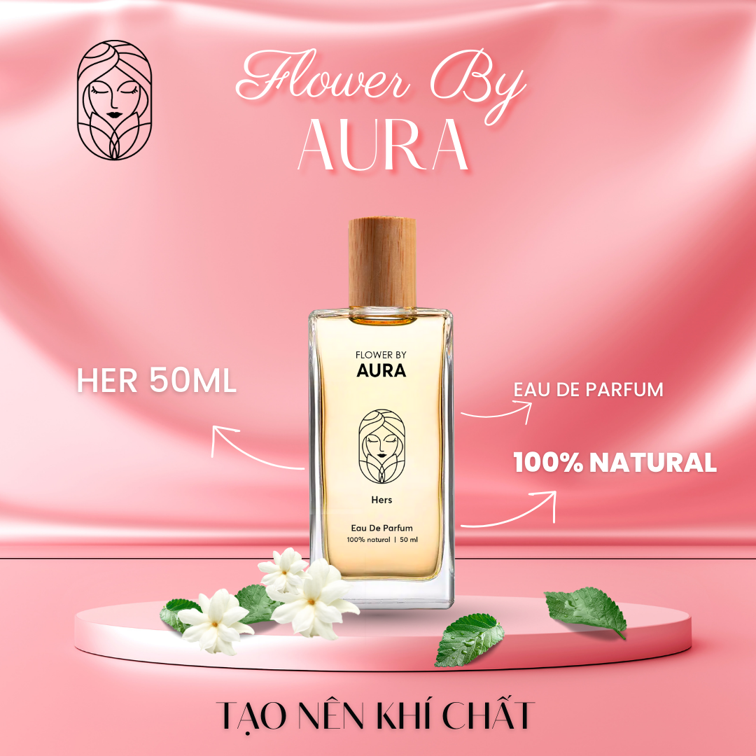 [MUA 1 TẶNG 2] Nước hoa thiên nhiên Flower By Aura / Her nước hoa nữ hương thơm ngọt ngào, thanh mát cuốn hút 50ml