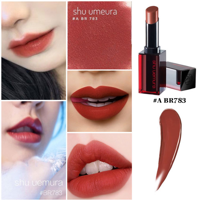 Son Shu Uemura Rouge Unlimited Amplified A BR 783 Màu Đỏ Đất Thiên Nâu (Chất Son Satin)