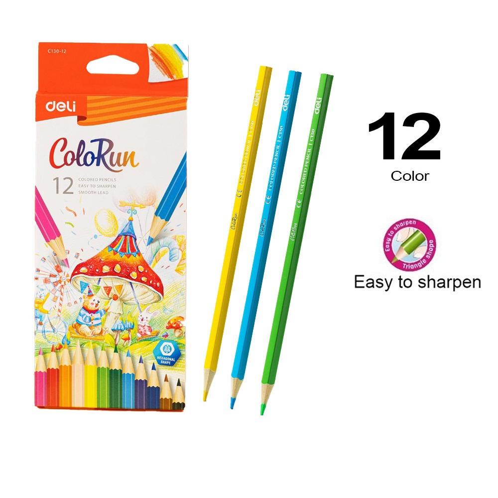 Hộp 12 Cây Bút Chì Màu Deli Đầu Chì 3mm Colorun EC130-12