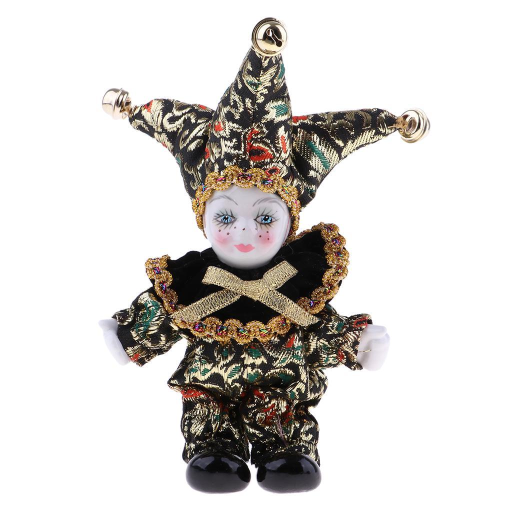 5inch Lovely Porcelain Doll in Costume Triangel Standing Doll Exquisite