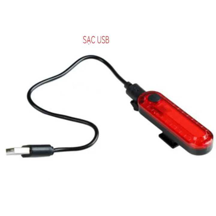 Đèn gắn yên xe đạp dododios cảnh bảo an toàn khi chạy xe ban đêm sạc USB cỡ 7x2cm