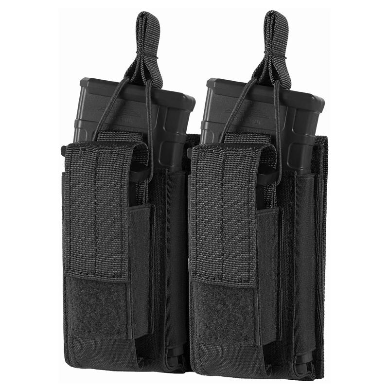 2 Lớp Súng Ngắn Súng Trường Đạn Mag Túi Chiến Thuật Mở Đôi Ba Tạp Chí Túi Cho M4 M16 AK AR Balo M1911 92F 9Mm