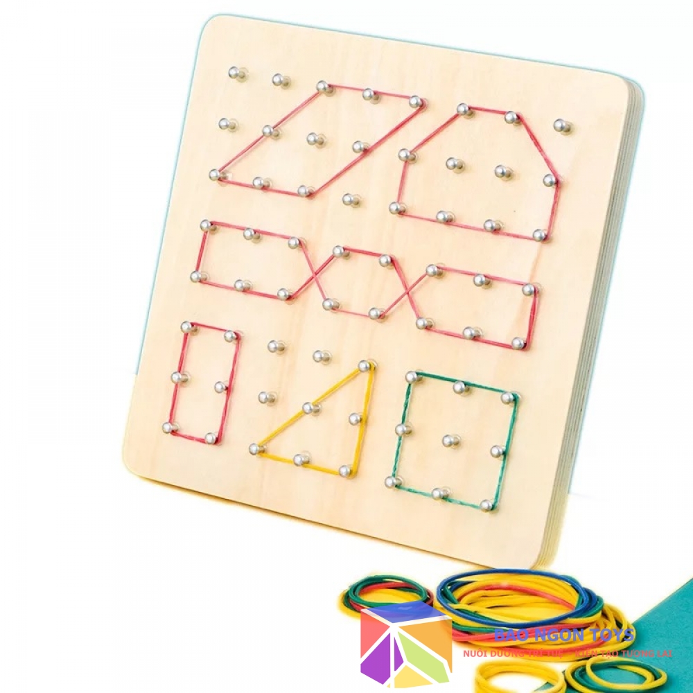 GIÁO CỤ TOÁN HỌC GEOBOARD GIÚP BÉ PHÁT TRIỂN TRÍ THÔNG MÌNH HÌNH HỌC VÀ SỰ SÁNG TẠO - BAO NGON TOYS - DG106