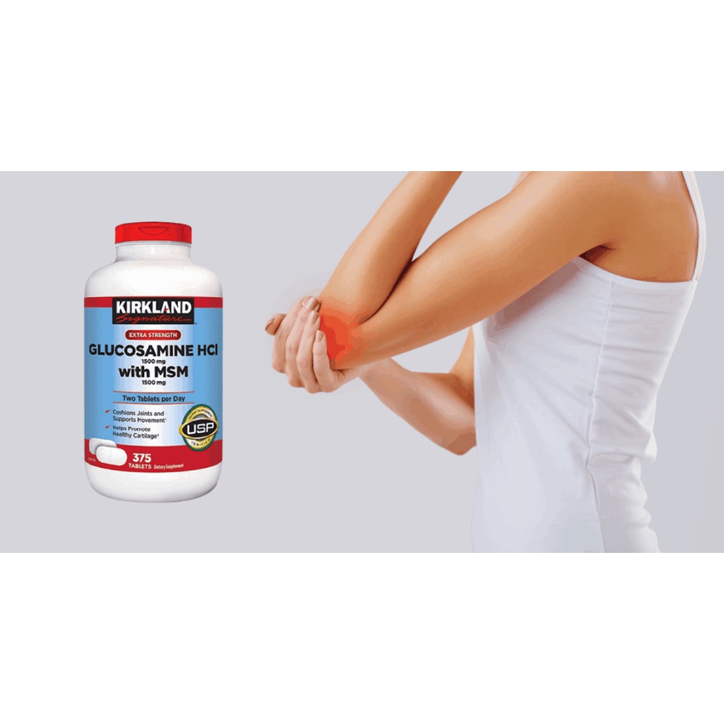 Glucosamine 1500mg, Chondroitin 1200mg Kirkland Signature Mỹ - Phục hồi sụn khớp, Giảm đau nhức xương khớp và vận động linh hoạt - Massel Official