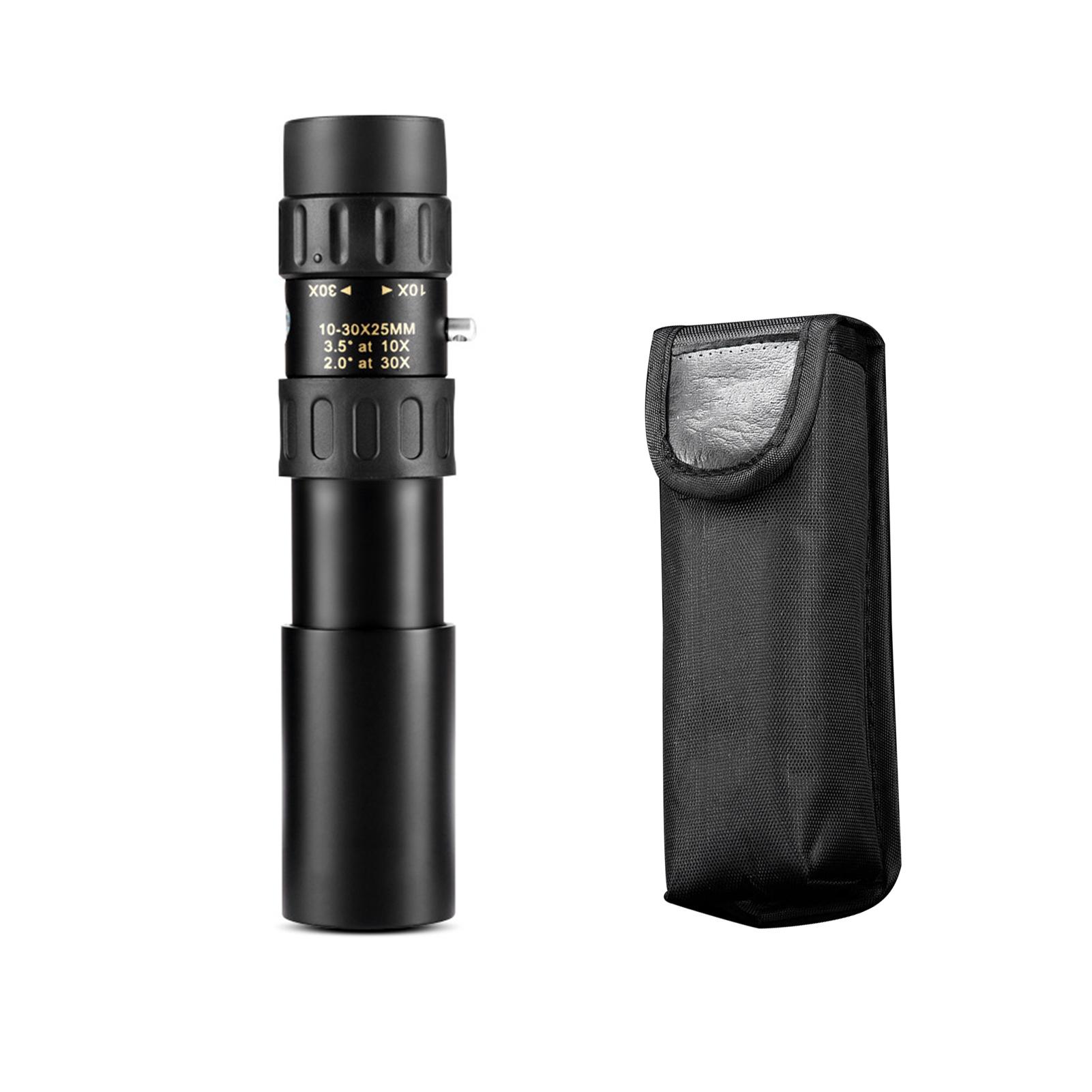 10X-30X Monocular Telescope Compact Portable Telescope with BAK4 Prism FMC Lens Carrying Bag for Concert Sports Events
