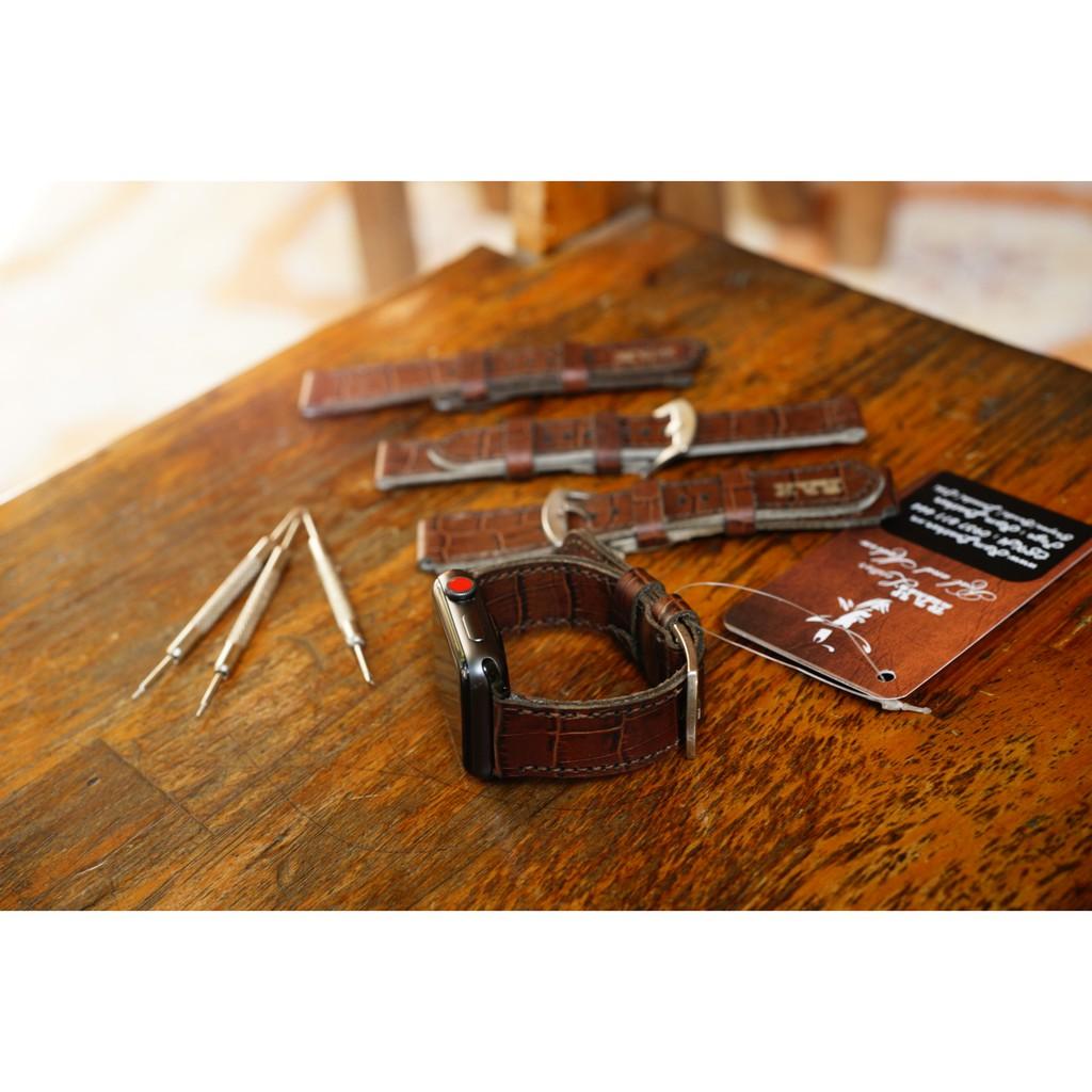DÂY APPLE WATCH DA THẬT VÂN CÁ SẤU - RAM CLASSIC 1928 - CHÍNH HÃNG RAM LEATHER