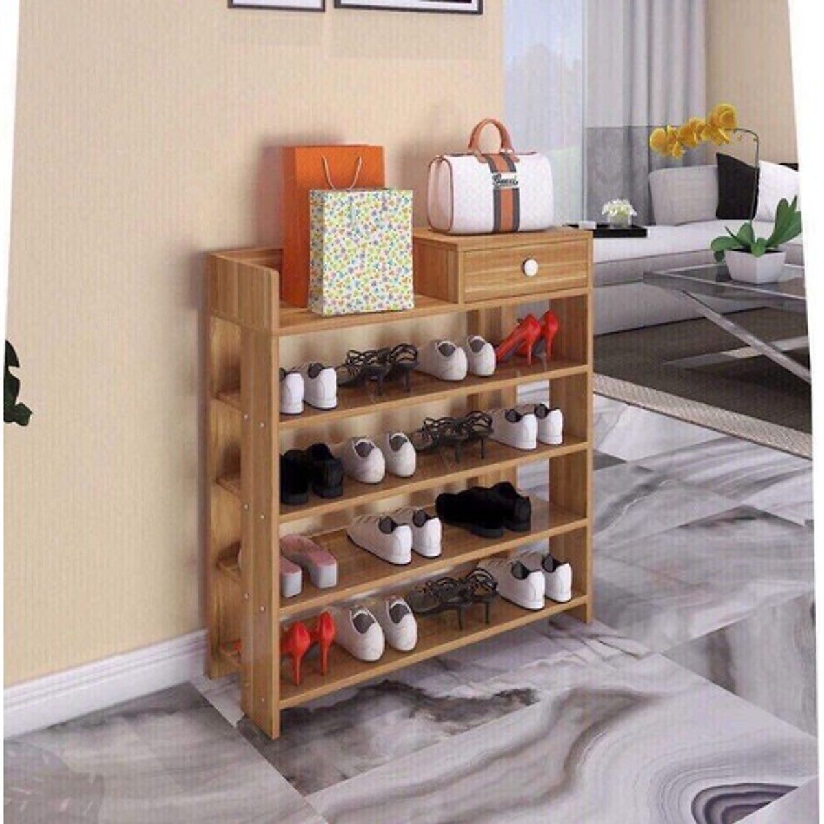 Kệ để Giày Dép 5 Tầng Bằng Gỗ