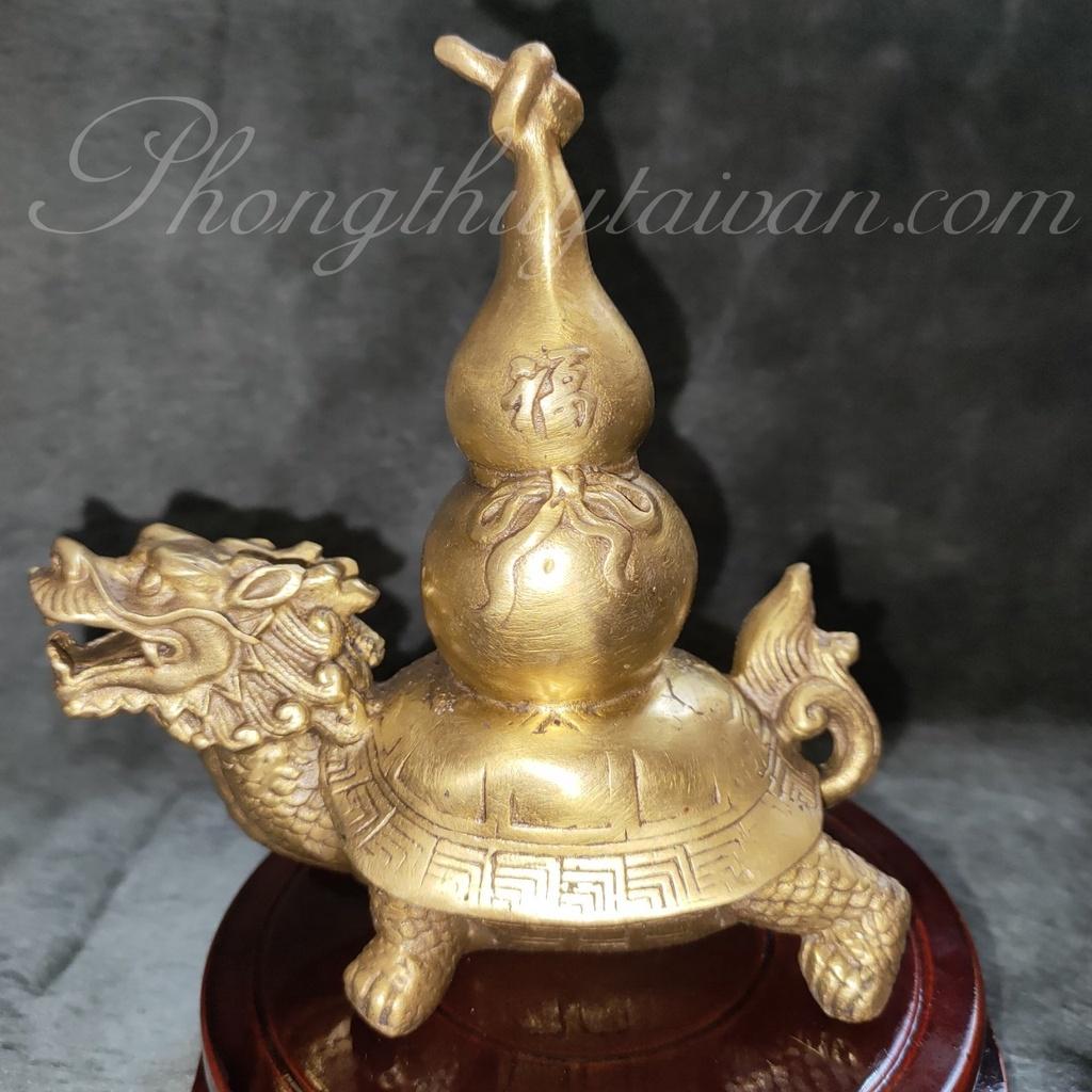 Tượng Long Quy Đồng cưỡi Hồ Lô 11.5cm