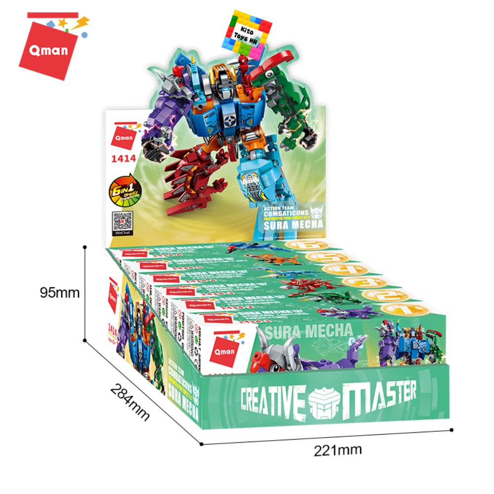 Bộ Lắp Ghép Đồ Chơi Lego Cho Trẻ Từ 6 Tuổi Qman 1414 Robot Người Máy Khủng Long 456 Mảnh Ghép