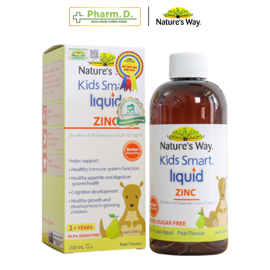 Siro Dinh Dưỡng NATURE'S WAY Kids Smart Liquid ZinC Bổ Sung Kẽm Và Dưỡng Chất Cho Trẻ Em (200ml)