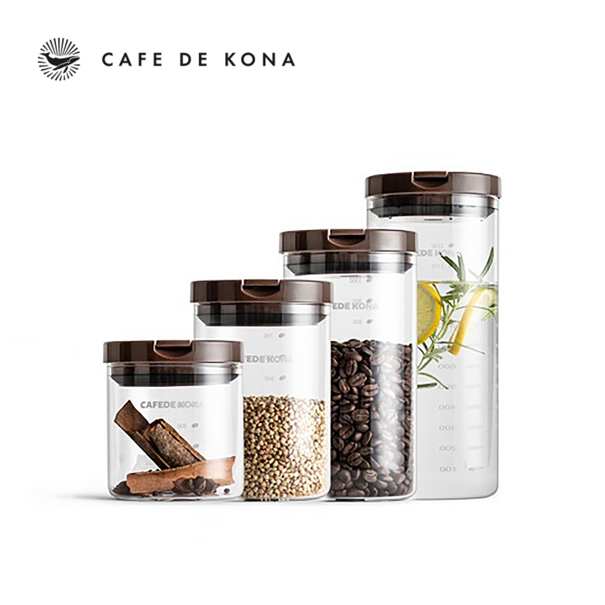 Hũ thuỷ tinh đựng cà phê có van 1 chiều CAFE DE KONA