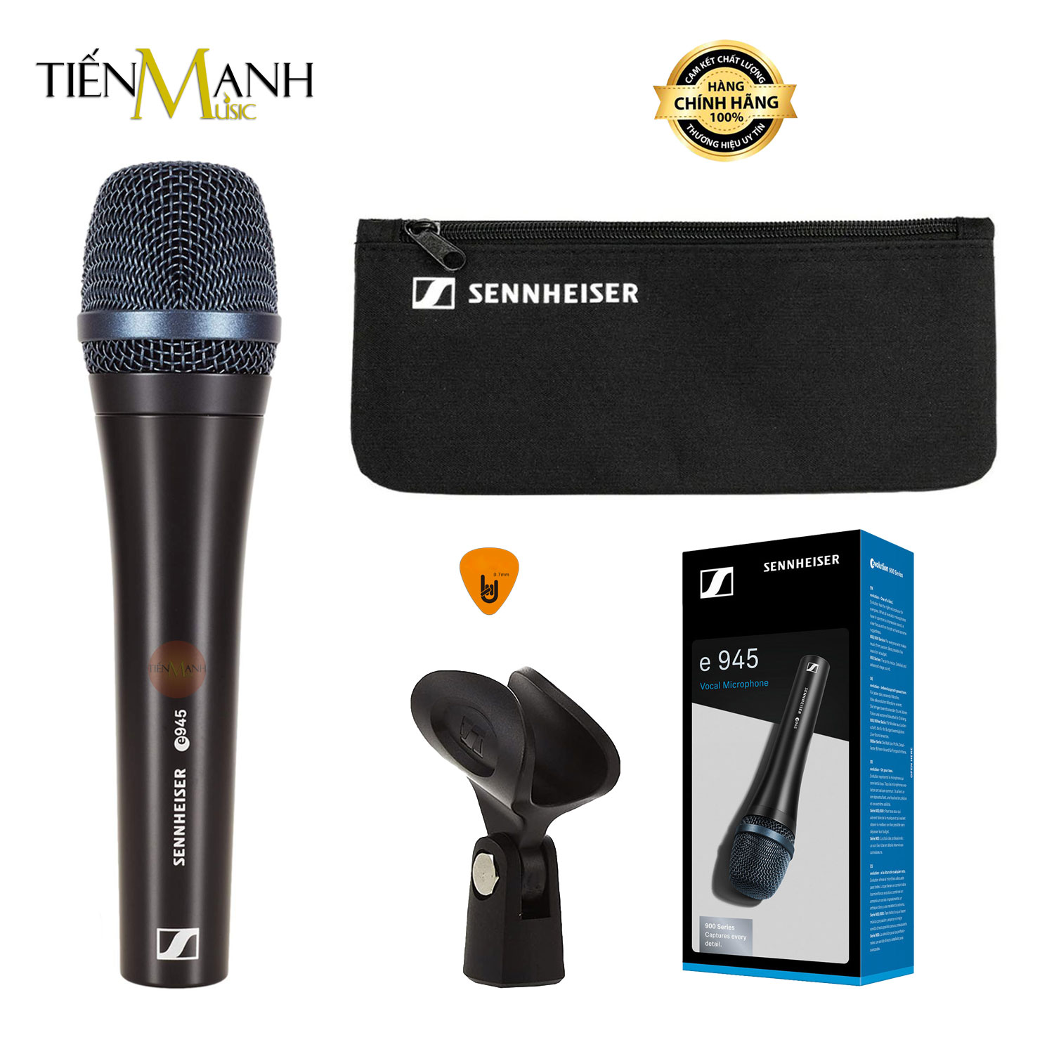 Micro Cầm Tay Sennheiser E945 - Mic Dynamic Vocal Microphone E 945 Hàng Chính Hãng - Kèm Móng Gẩy DreamMaker