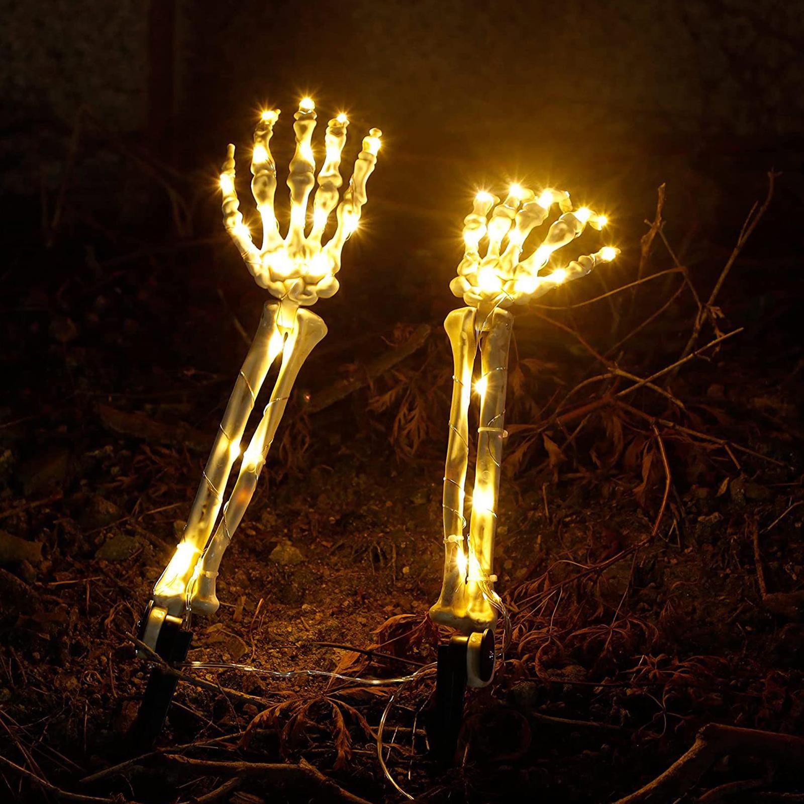 Mô Hình Tay Bộ Xương Có Đèn Phát Sáng Trang Trí Halloween