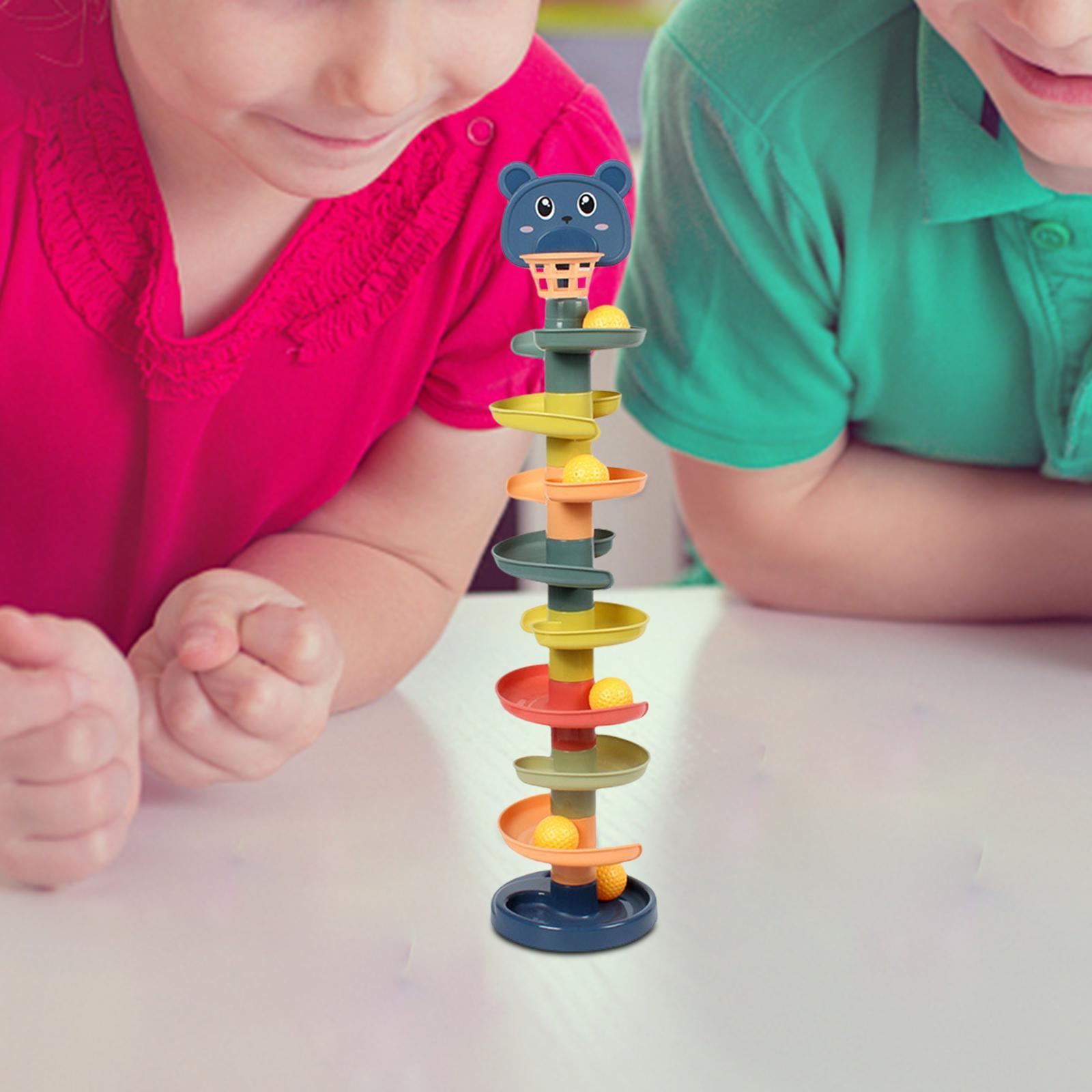 9 Layers Ball Ramp Development Games Early Educational Toys Preschool Toys Rotating Track Learning for Kids Gifts