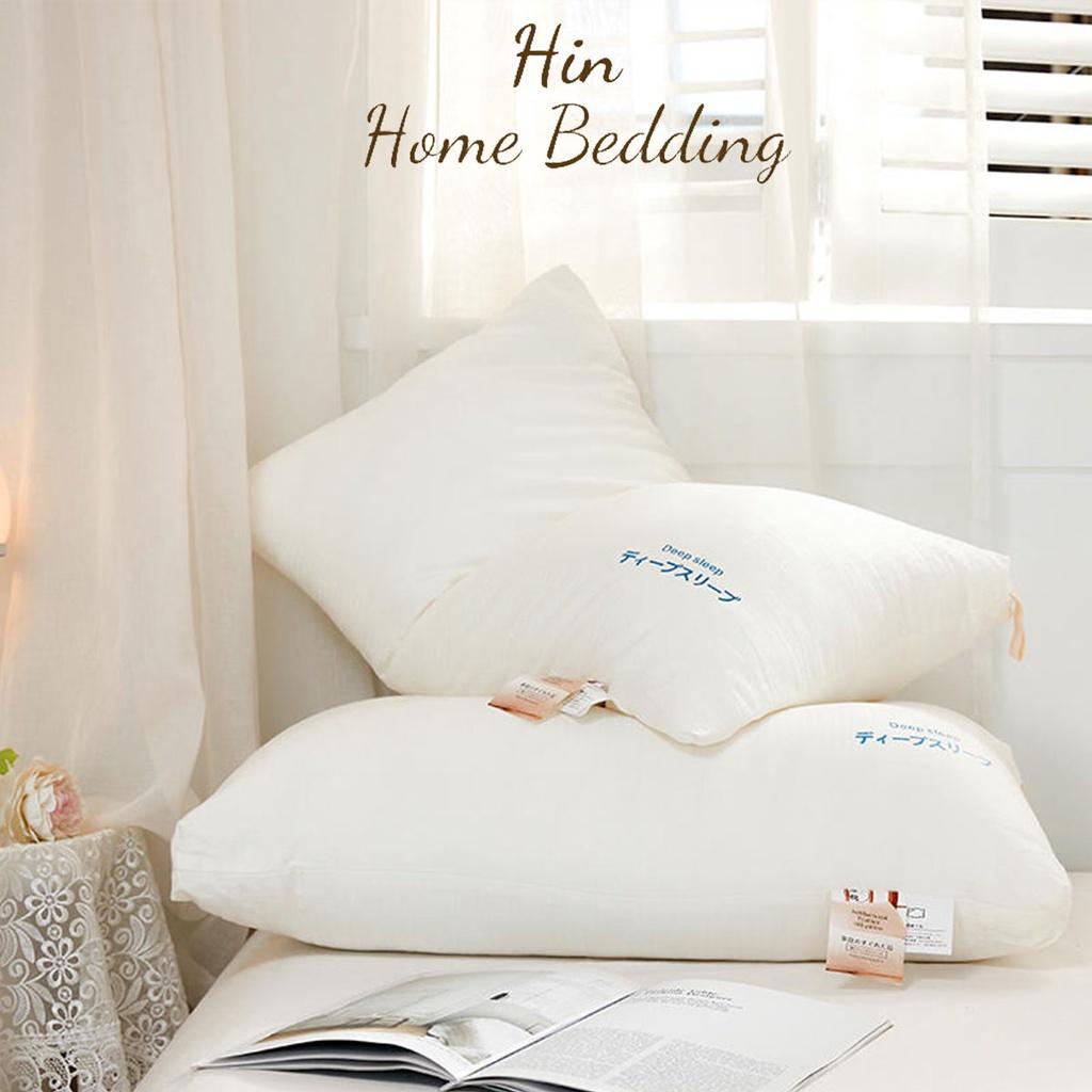 Gối Khách Sạn 50x70cm Hin Home Bedding Gối Lông Vũ Nhân Tạo Cao Cấp Gối Nhật Bản