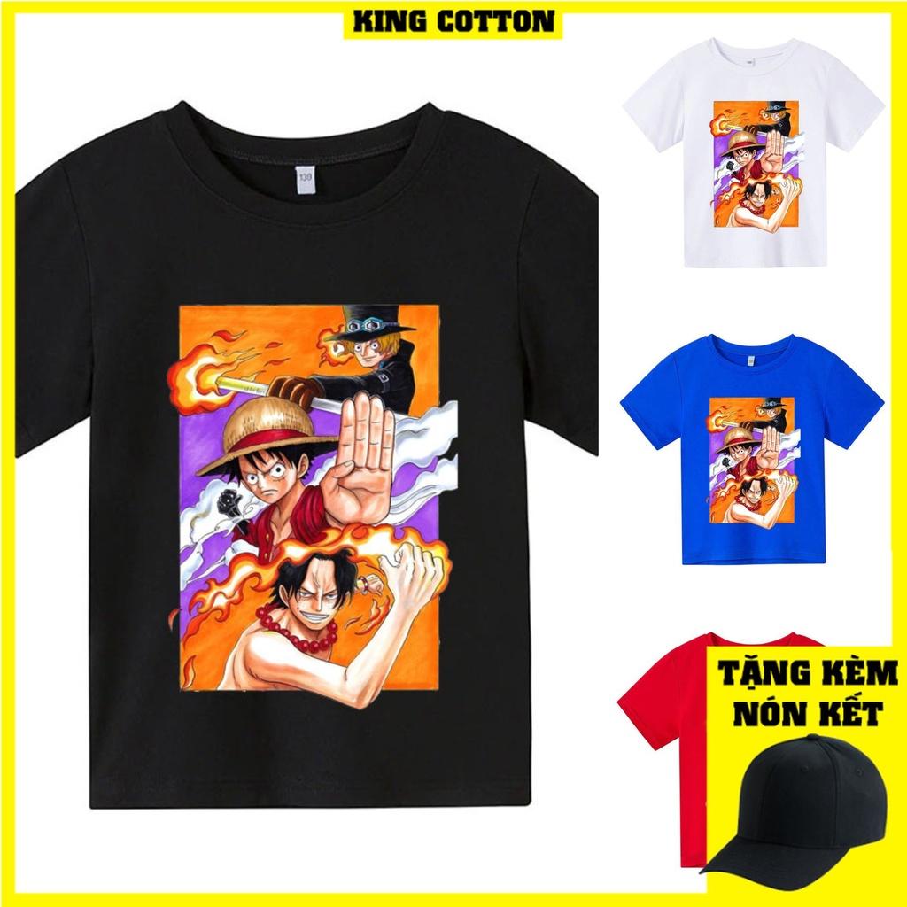 Áo thun trẻ em ONE PIECE 3, 4 màu, có size người lớn, Anam Store