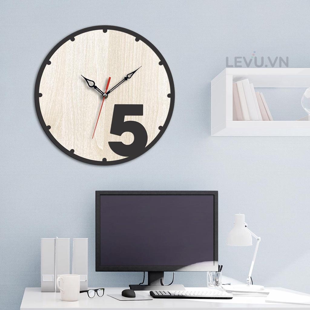 Đồng Hồ Treo Tường gỗ trang trí LEVU DH03 Handmade cao cấp