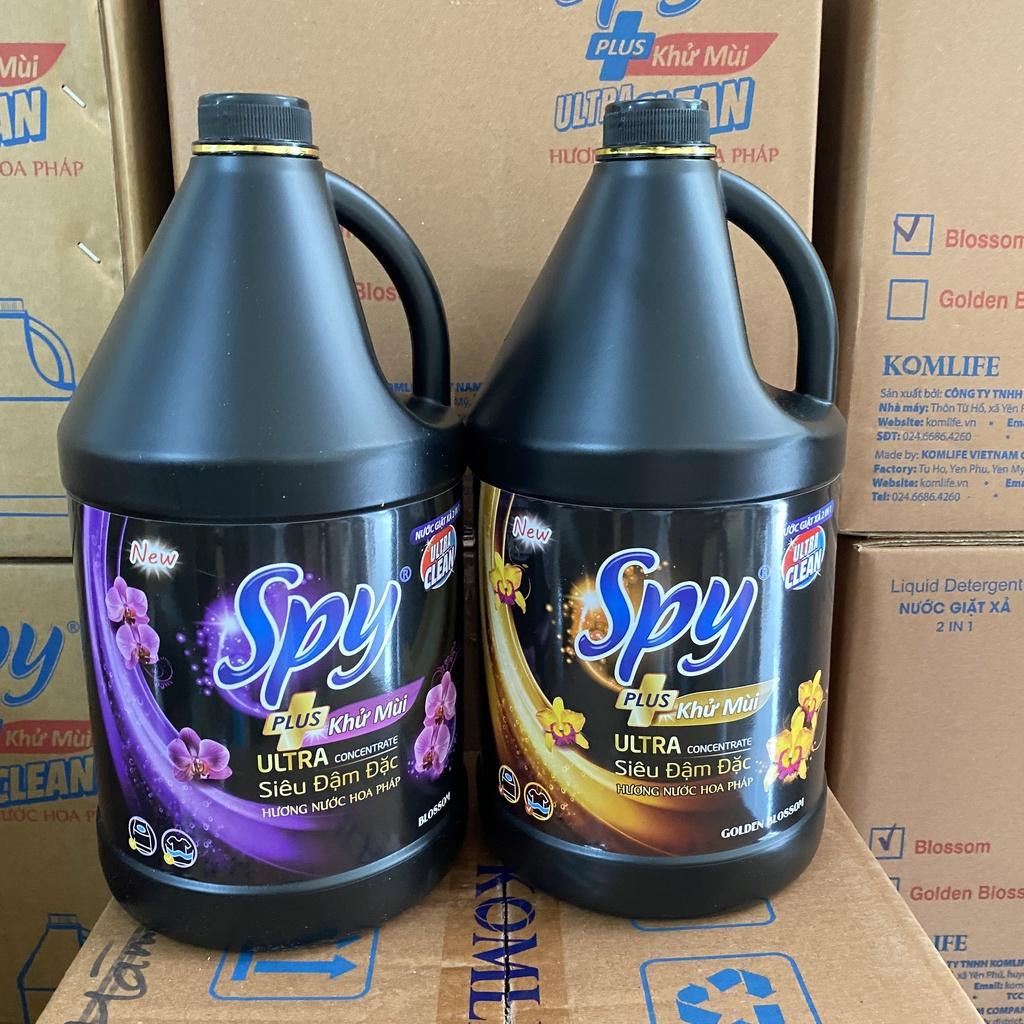 Nước giặt xả SPY ULTRA CLEAN PLUS can 4,6L 2 trong 1 Sạch sâu Thơm lâu Diệt khuẩn