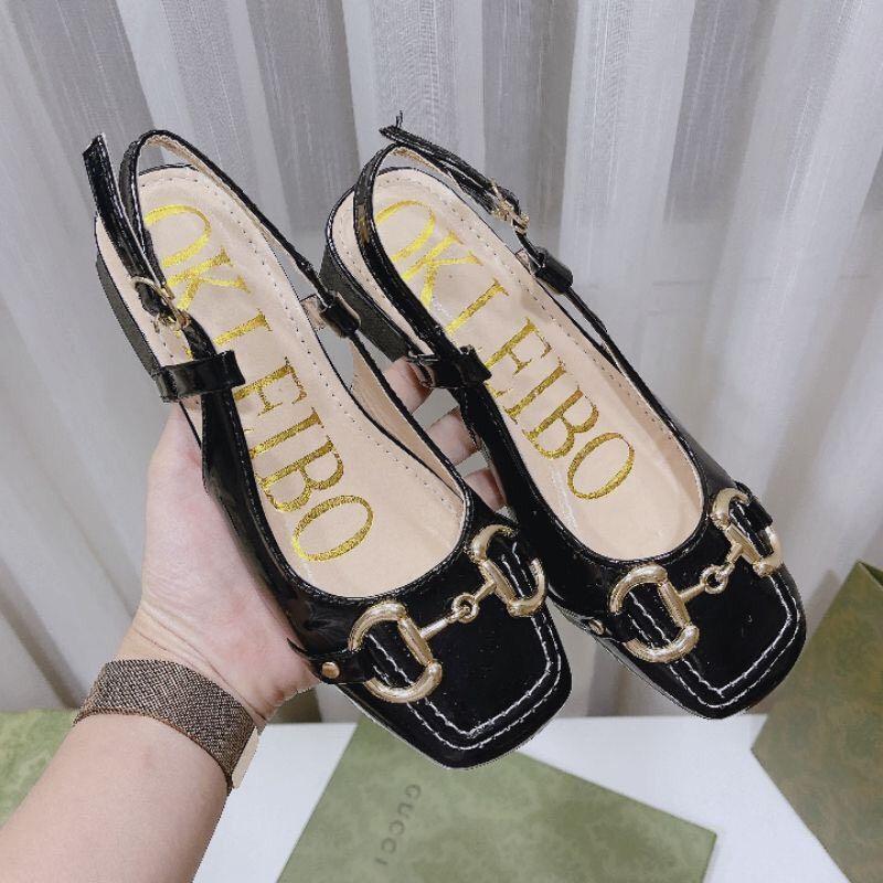 Giày sandal nữ gót vuông cao