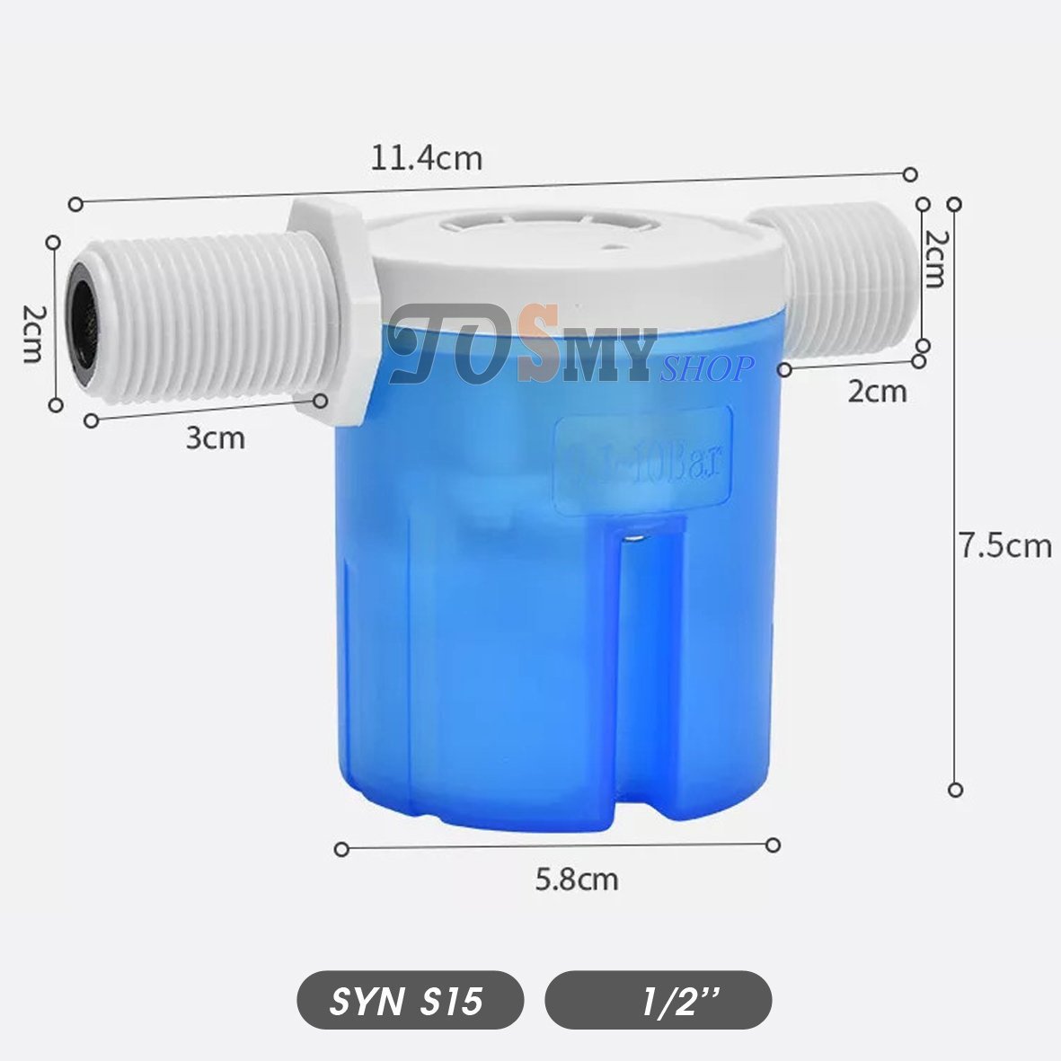 Van phao cơ nhựa thông minh thế hệ mới kèm co và băng tan phi 21mm