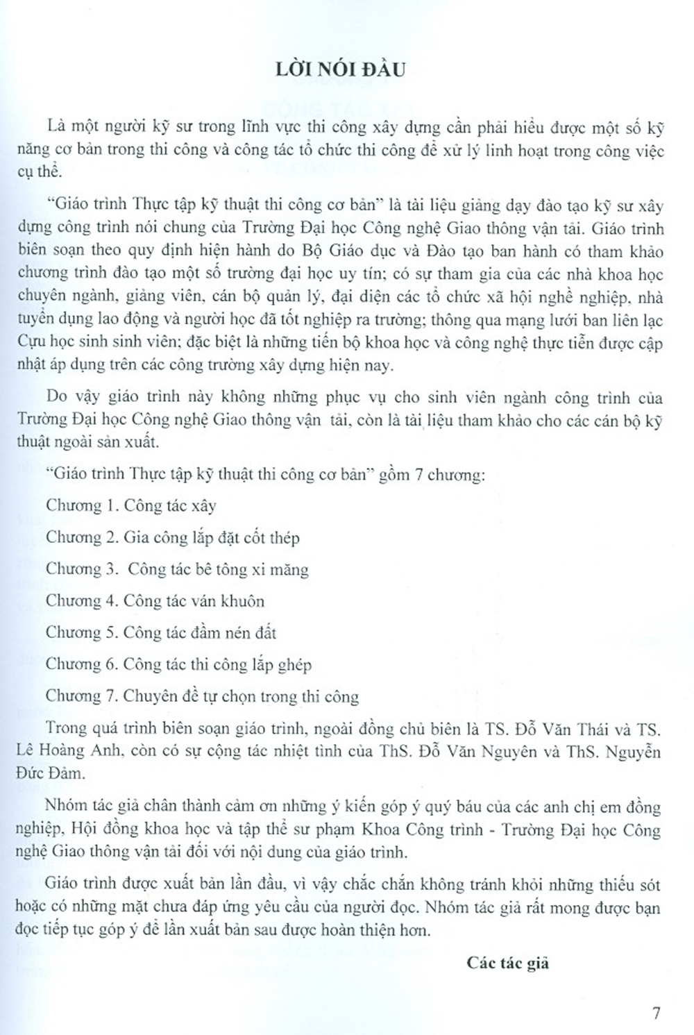 Giáo Trình Thực Tập Kỹ Thuật Thi Công Cơ Bản