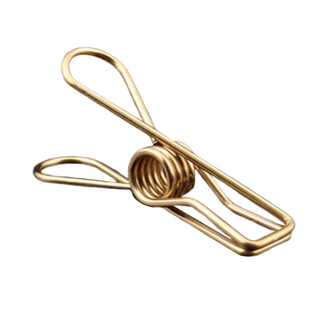 40- Clothes Clip Multipurpose Peg Clamps Stainless Steel Golden Wire