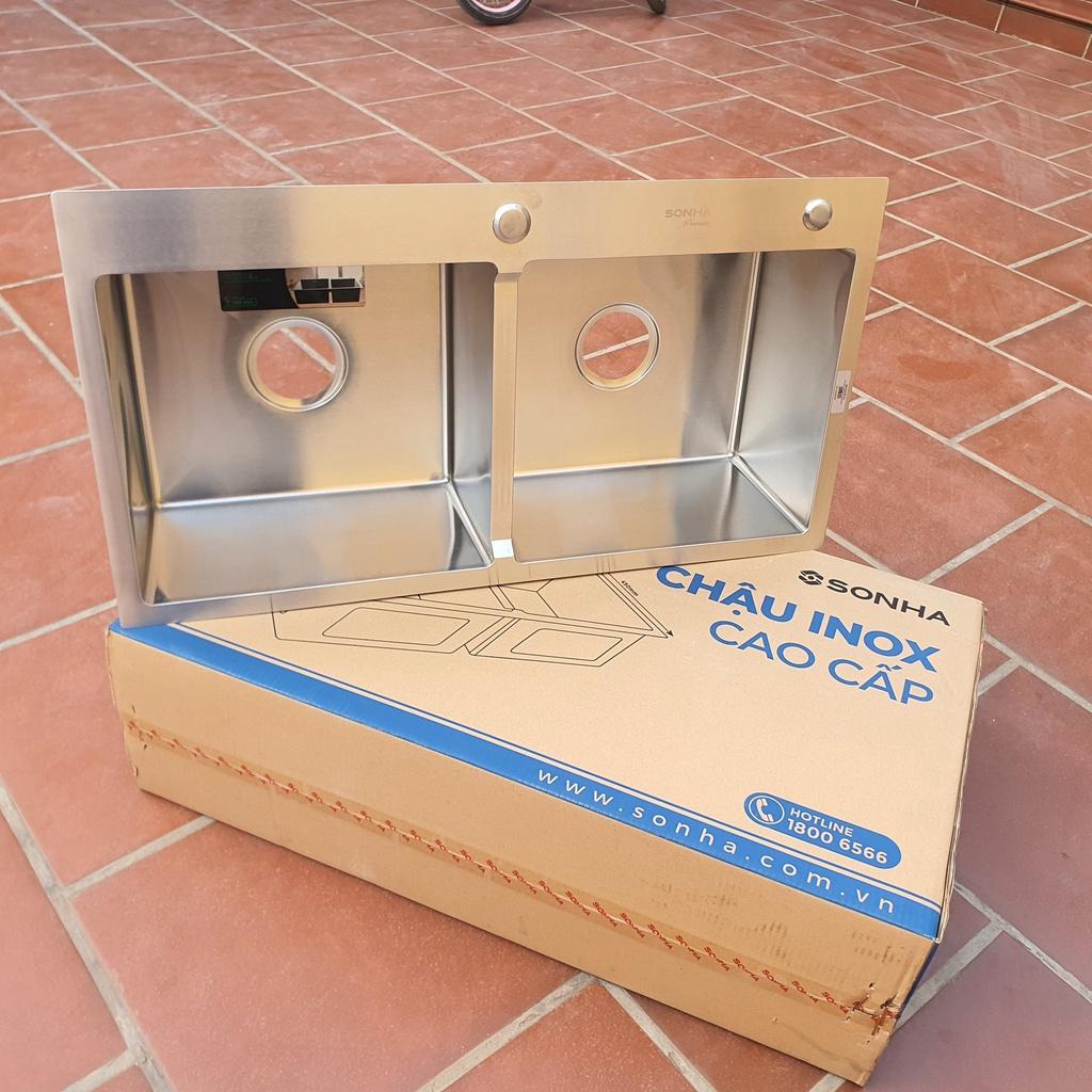 Chậu rửa bát handmade Sơn Hà Inox cao cấp chính hãng