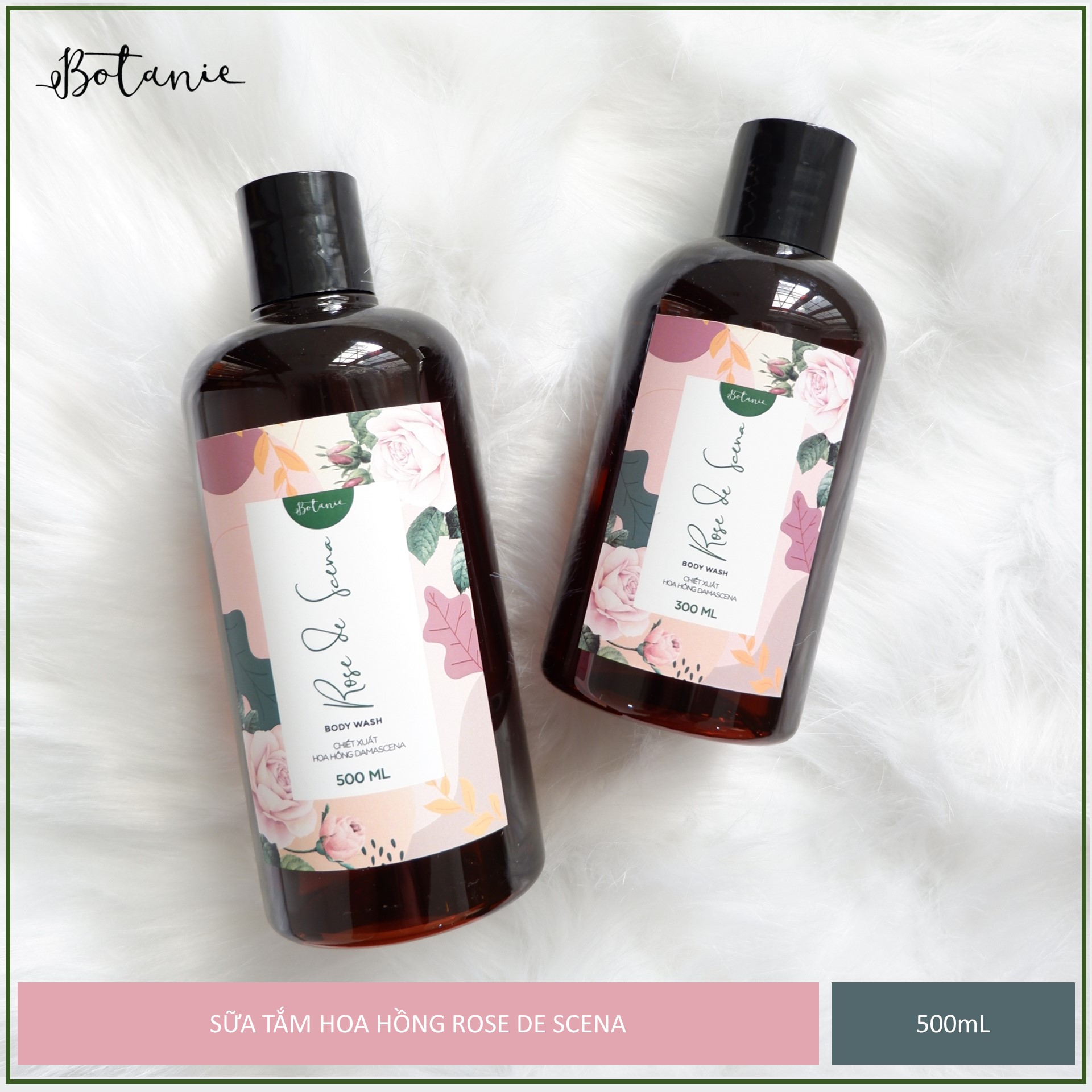 Sữa tắm cao cấp Rose de Scena 500ml - Hoa hồng Damascena - Bulgaria - Dịu nhẹ, dưỡng da mịn màng