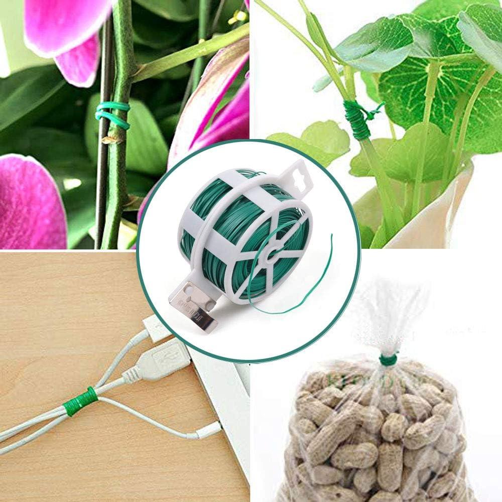100M Dây Buộc Làm Vườn Cho Cây, Nhựa Vật Tổ Tổ Chức Nhân Viên Ghép Dây Buộc Làm Vườn, Kim Loại Đa Năng Dây Cáp Màu Xanh Lá Cây