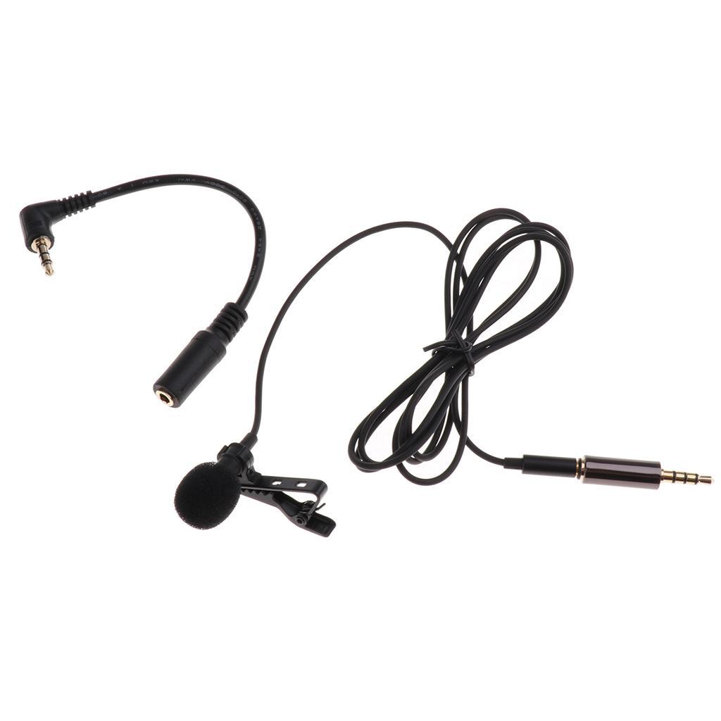 Lavalier 3.5mm Mic Microphone with Microphone Adapter Cable for Smartphone