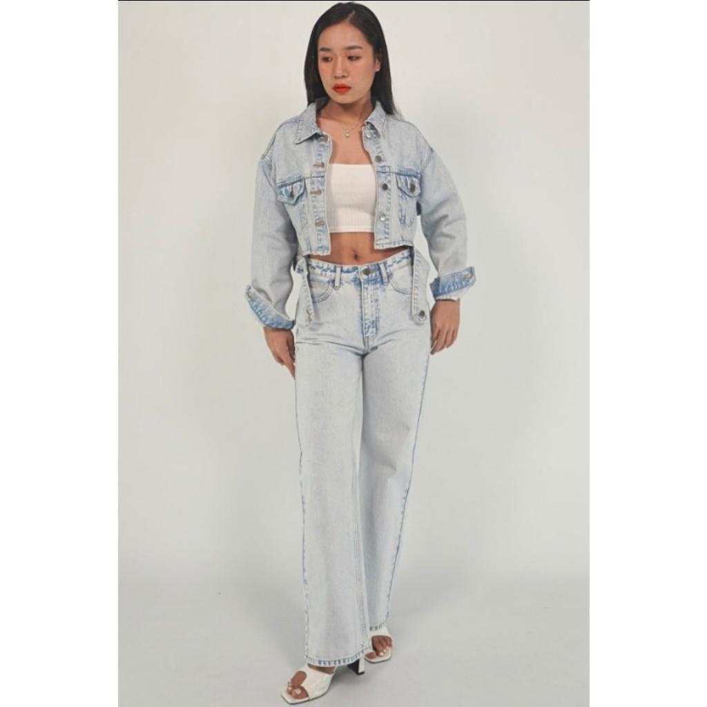 Áo khoác nữ  A5 + quần bò cá tính , dáng đứng, chất liệu cotton 100% chĩnh hãng thương hiệu Samma Jeans