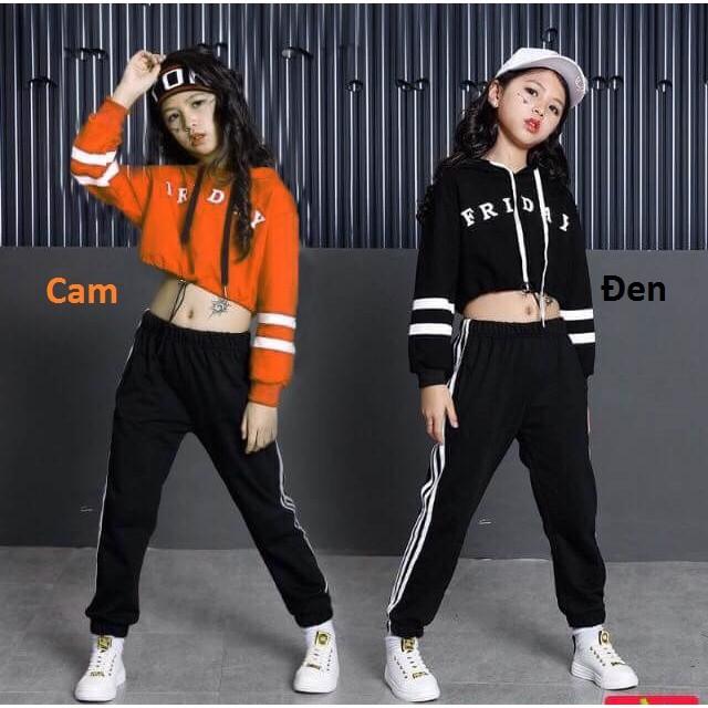 Bộ quần áo dài thời trang dành cho bé gái, áo có nón kiểu lửng - Quần áo trẻ em - SockiMall