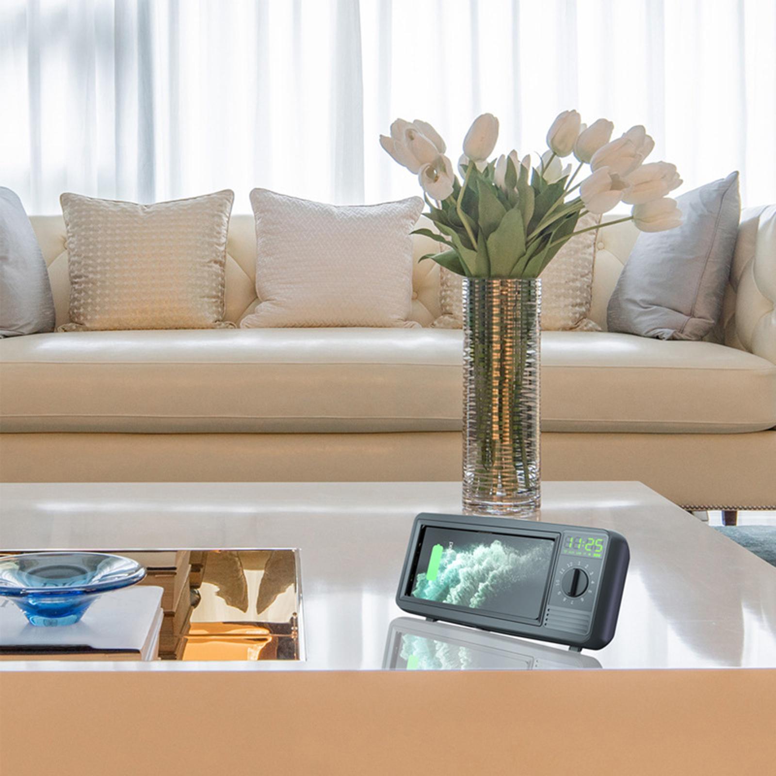 Bedroom Alarm Clock Bluetooth Speaker Cell Phones Wireless Charging Charger