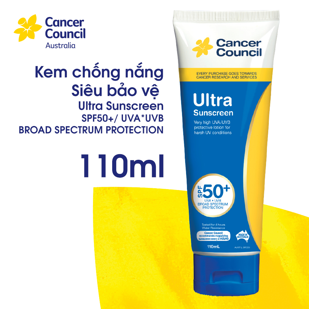 Kem chống nắng siêu bảo vệ cancer Council Ultra SPF 50+/PA ++++ 110ml