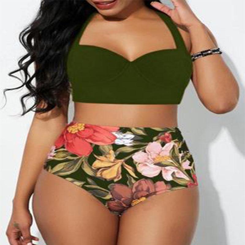 2021 Sexy Plus Kích Thước Bikini Cao Cấp Đầm Nữ Push Up Bra Bộ Plus Kích Thước Đồ Bơi Áo Tắm 4XL 5XL