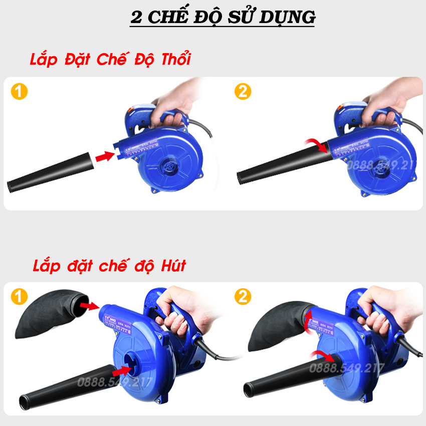 Máy H.út Và Thổi Bụi Cao Cấp Cầm Tay 2 Trong 1 Chuẩn Lõi Đồng