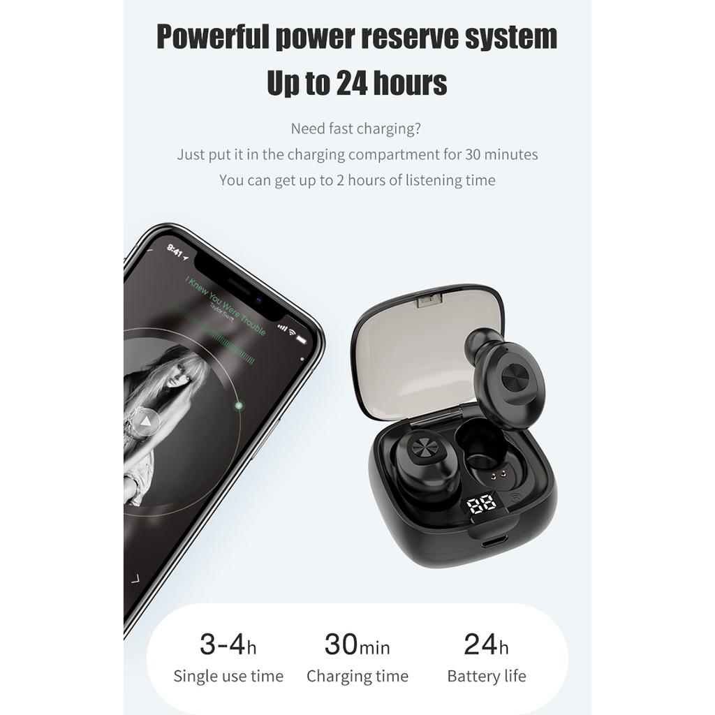 Wireless Earbuds Bluetooth 5.0 Headphones TWS Stereo Wireless Earphones Sweatproof Bluetooth in-Ear Headset Earphones with 350mAh Charging Case
