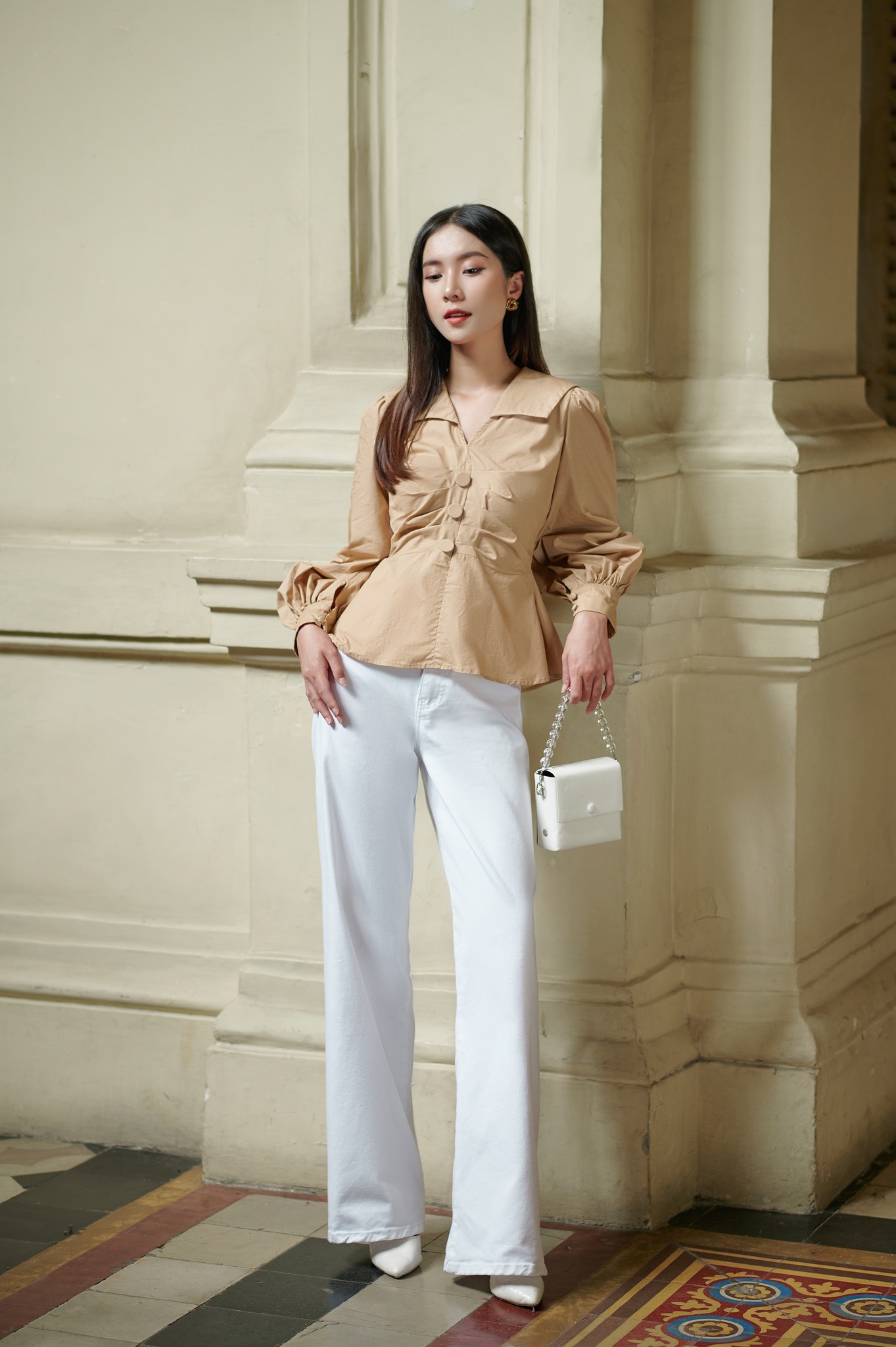 OLV - Quần High Waist Jean in White