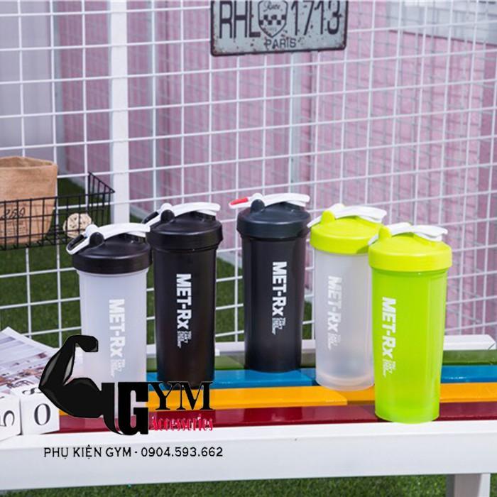 Bình lắc thể thao 1 Lít bình nước tập gym Shake bottle Met RX 1 Lít