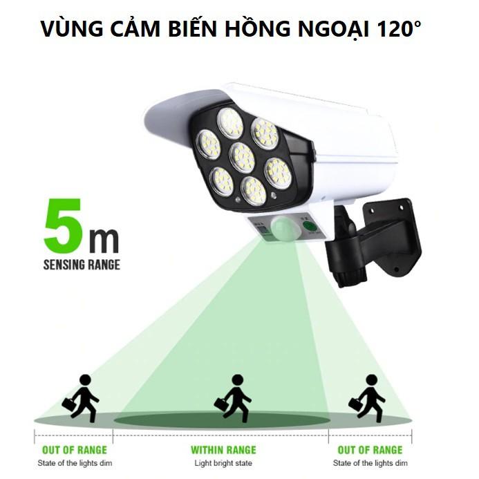 Đèn năng lượng mặt trời giả camera tự động BẬT TẮT chống trộm chống nước ip67. có điều khiển cảm biến chuyển động