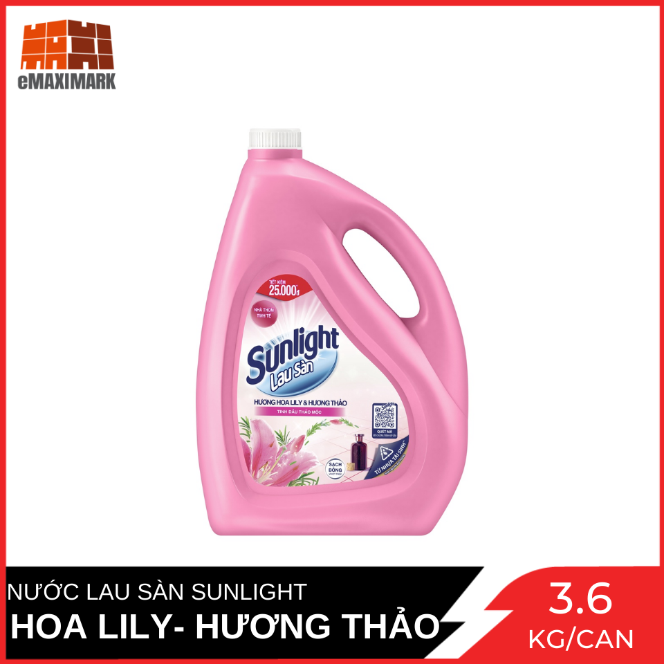 Nước lau sàn Sunlight Hương hoa Lily CAN 3.6 KG