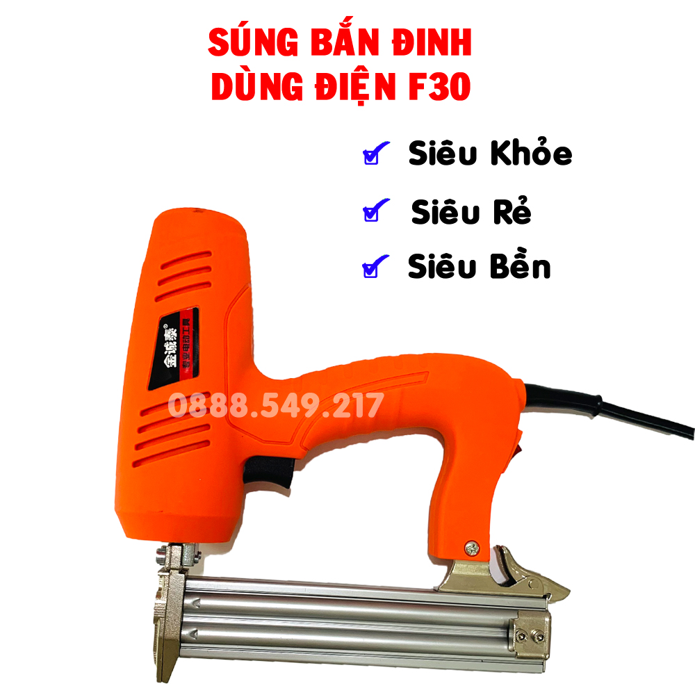 Súng Bắn Đinh Điện Lõi Đồng Chuyên Bắn Các Loại Gỗ, Aluminium, Thạch Cao, Nhưa ... Máy Bắn Đinh F30 Công Nghê Mới