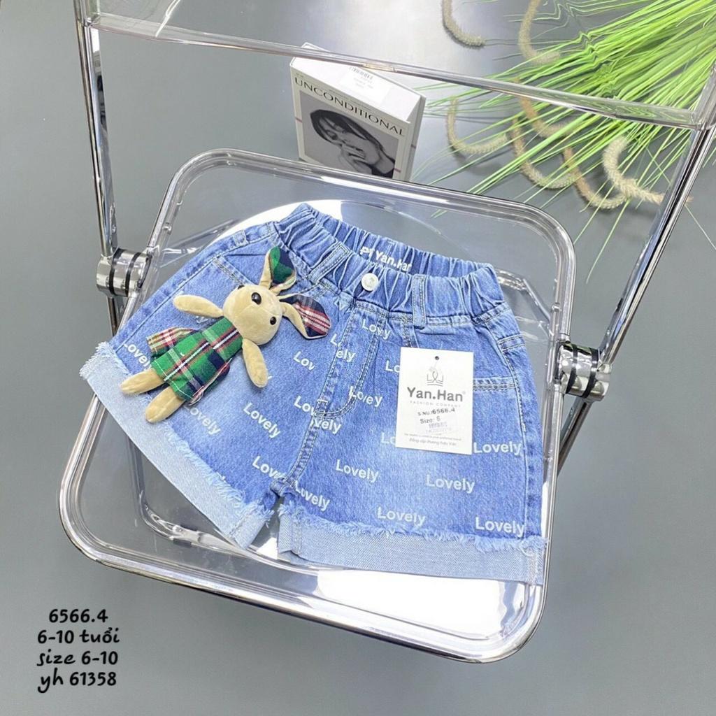 Quần jeans bé gái, quần đùi cho bé gái size 18-40kg chất jeans co giãn dễ mặc