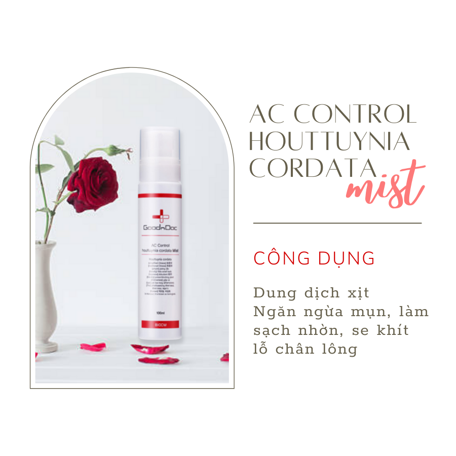 Dung Dịch Xịt Giảm Mụn GoodnDoc AC Control Houttuynia Cordata Mist 100ml