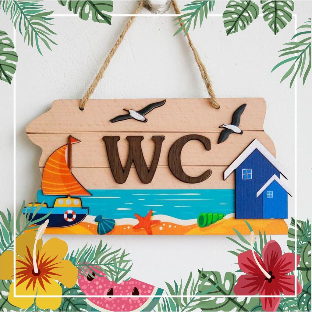 Bảng decor WC biển